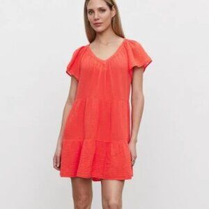 Velvet by Graham & Spencer Fire Red Eleanor Mini Dress Size M